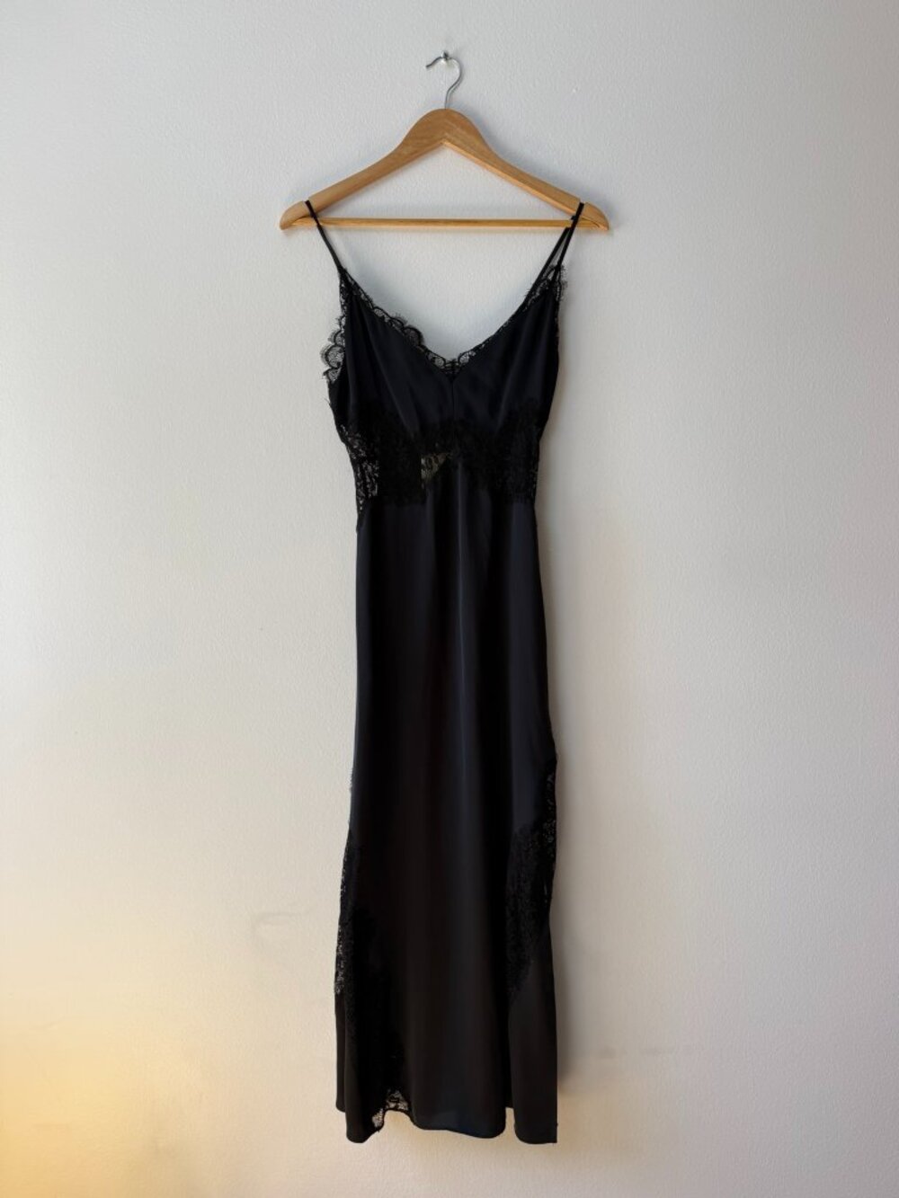 Ramy Brook Maren Lace Trim Slip Dress Black Size 0